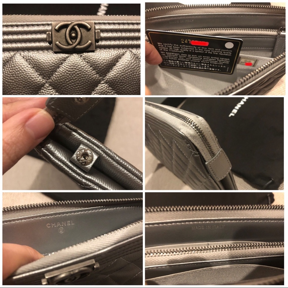 SOLD 2018 Chanel Boy Clutch Caviar SHW - Picture 7 of 8